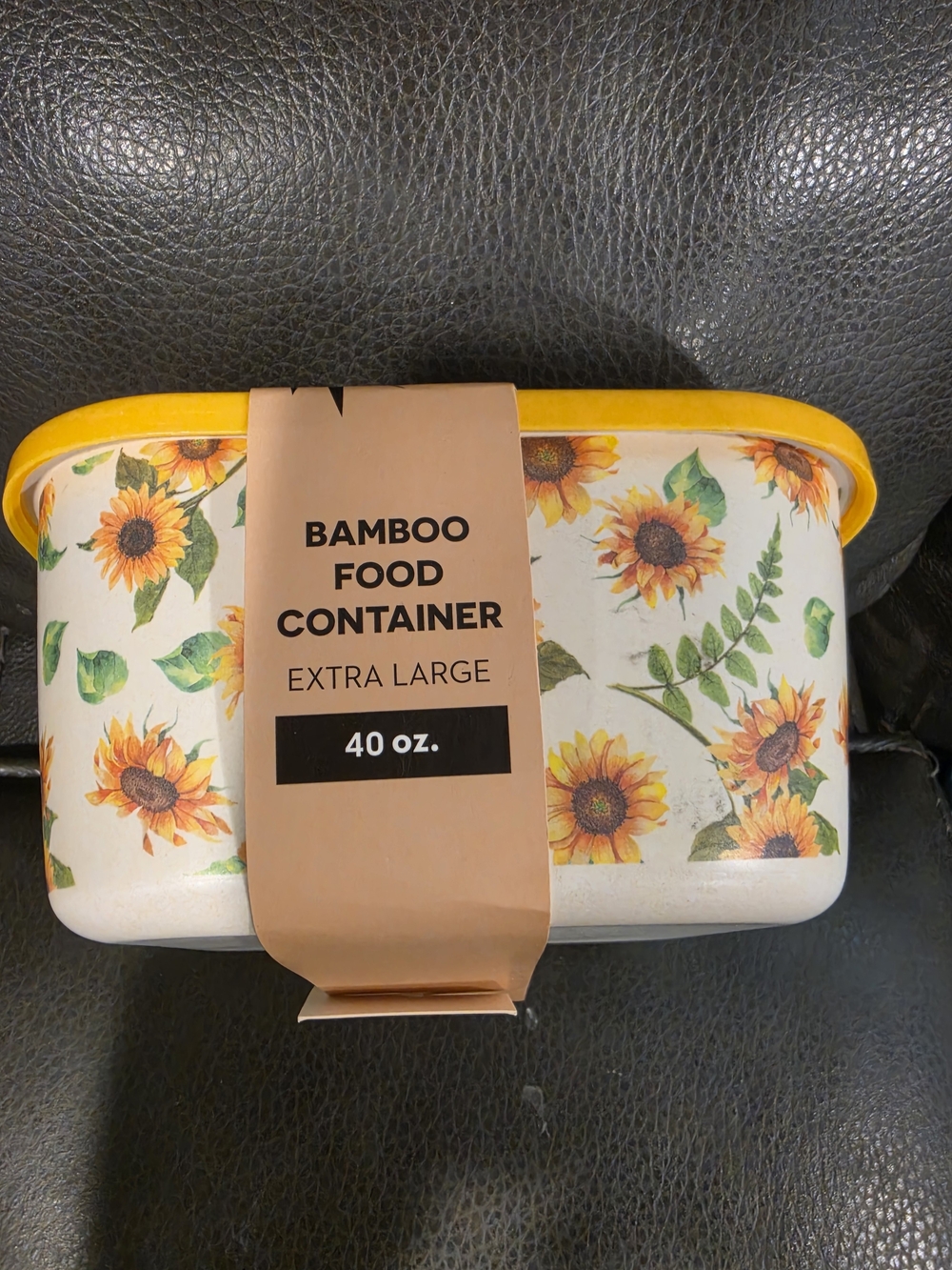 Bamboo Food Container - Sunflower Yellow Lid
